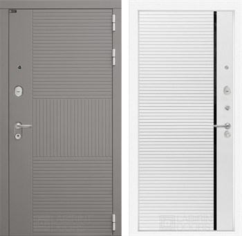 Входная дверь FORMA 22 - Белый софт, черная вставка - фото 100552