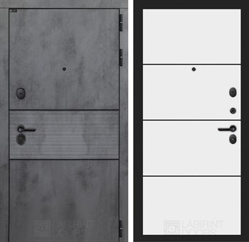 Входная дверь INFINITY 25 - Белый софт, черный молдинг - фото 100601