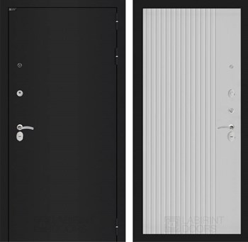 Входная дверь CLASSIC шагрень черная 29 - Белый рельеф софт - фото 103546