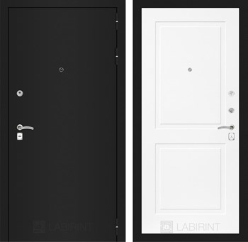 Входная дверь CLASSIC шагрень черная 11 - Белый софт - фото 103551