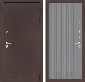 Входная дверь CLASSIC антик медный 29 - Серый рельеф софт - фото 103633