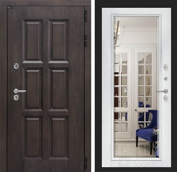 Входная дверь Лондон с зеркалом Фацет - Белый софт - фото 103861