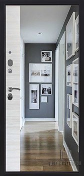 Дверь входная Спартак, цвет Антик темное серебро, панель - Спартак цвет Зеркало panorama акация ПВХ белая поперечная - фото 106322