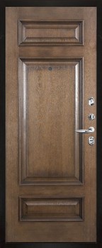 Дверь входная Президент Тренд Титан, цвет силк титан + черный пластик, панель - рим багет цвет коньяк - фото 106474