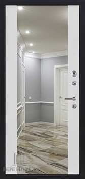 Дверь входная Президент Лайн Белый, цвет белый матовый + белый пластик, панель - зеркало infinity цвет белый - фото 106560