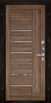 Дверь входная взломостойкая Сенатор плюс SOLID, цвет cерый нубук soft, панель - light 2110 (зеркало) цвет Серый велюр - фото 106788