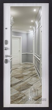 Дверь входная Президент S1Z, цвет графит с блестками антик, панель - президент s1z цвет сандал белый + зеркало maxi - фото 107062