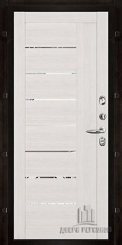 Дверь входная Президент S1Z, цвет графит с блестками антик, панель - light 2110 (зеркало) цвет капучино велюр - фото 107066