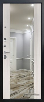 Дверь входная Президент Люкс зеркало, цвет горький шоколад, панель - президент люкс зеркало цвет сандал белый + зеркало infinity - фото 107136