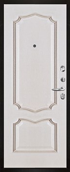 Дверь входная Президент Стайл, цвет чёрная мягкая шагрень, панель - премьера цвет белая патина - фото 107608