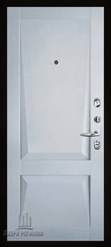 Дверь входная Президент Стайл, цвет Чёрная Мягкая Шагрень, панель - perfecto цвет Светло-серый бархат - фото 107636