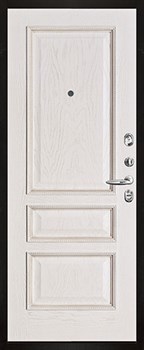 Дверь входная уличная Панцирь, цвет букле опал, панель - вена цвет белая патина - фото 107778