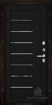 Дверь входная уличная Тор Термо, цвет тик, панель - light 2110 (зеркало) цвет шоко велюр - фото 108089