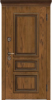 Дверь входная уличная Тор Термо, цвет тик, панель - корсика цвет дуб patina antico - фото 108132