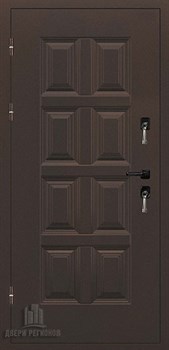 Дверь входная уличная Винтер, цвет муар мокко, панель - панель пвх цвет аляска белый - фото 108401