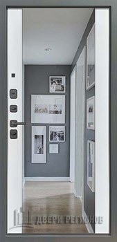 Дверь входная Страж К-8 Зеркало, цвет velluto oscure ag 710, панель - 3k yodoors-8 цвет velluto bianco ag 700 + Зеркало - фото 110188