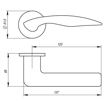 Ручка Armadillo (Армадилло) раздельная R.URS52.WAVE (WAVE URS) BPVD-77 вороненый никель - фото 114258