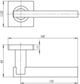 Ручка Armadillo (Армадилло) раздельная K.SQ52.ORBIS (ORBIS SQ004) SN/CP-3 матовый никель/хром - фото 114503