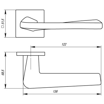 Ручка Armadillo (Армадилло) раздельная K.USS52.TORSO (TORSO USS) CP-8 хром - фото 114717