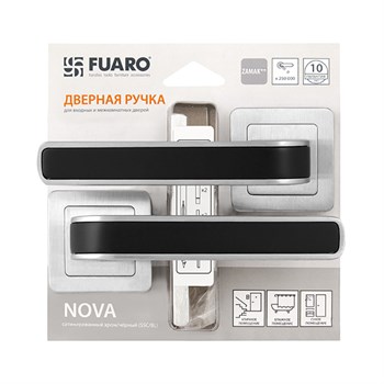 Ручка Fuaro (Фуаро) раздельная NOVA XM/HD SSC/BL-16 сатин хром/черный - фото 115252