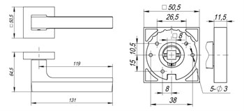 Ручка Fuaro (Фуаро) раздельная K.DM51.FLASH (FLASH DM) CP/WH-19 хром/белый - фото 115393