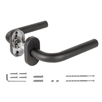 Ручка Fuaro (Фуаро) раздельная R.DSS201-0201P/19 INOX 201 BLACK (овальное основание) - фото 115463