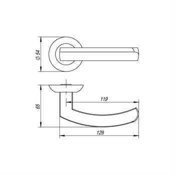 Ручка Fuaro (Фуаро) раздельная R.AR54.ALFA (ALFA AR) 140mm BL-24 черный - фото 115496