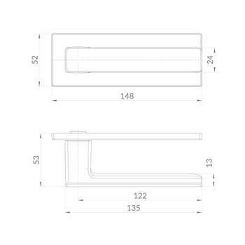 Ручка Punto (Пунто) раздельная K.EST.Q52.MEGA XL SN-3 матовый никель - фото 115514