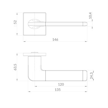 Ручка Punto (Пунто) раздельная K.EST.Q52.AVALON SN-3 матовый никель - фото 115523