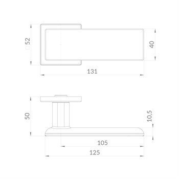 Ручка Punto (Пунто) раздельная K.EST.Q52.OLYMP SN-3 мат.никель - фото 115526