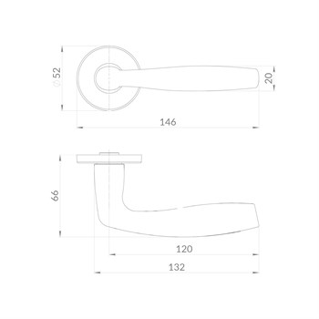 Ручка Punto (Пунто) раздельная R.EST.R52.ROUND SN-3 матовый никель - фото 115535