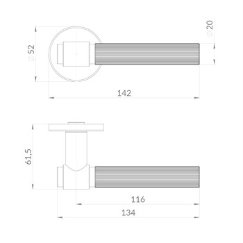 Ручка Punto (Пунто) раздельная R.EST.R52.SHELL SSG-39 сатинированное золото - фото 115564