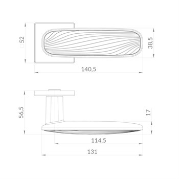 Ручка Punto (Пунто) раздельная K.EST.Q52.SHADE SSG/WH-39 сатинированное золото/белый - фото 115567