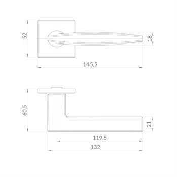 Ручка Punto (Пунто) раздельная K.EST.Q52.FAVORIT SSG-39 сатинированное золото - фото 115573