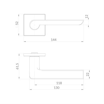 Ручка Punto (Пунто) раздельная K.EST.Q52.SANDY SSG-39 сатинированное золото - фото 115587