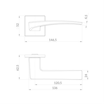 Ручка Punto (Пунто) раздельная K.EST.Q52.SHARM SSC-16 сатинированный хром - фото 115593