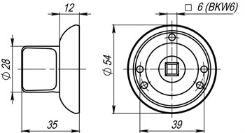 Ручка Armadillo (Армадилло) поворотная BKW6.R.LD54 (BKW6) CP-8 хром - фото 116782
