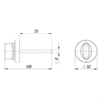 Ручка Armadillo (Армадилло) поворотная BKW8.R.URB52 (BKW8/URB) BL-26 черный - фото 116837