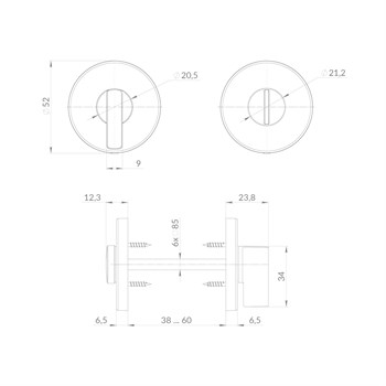 Ручка Punto (Пунто) поворотная BK6.R.EST.R52.JOY SSG-39 сатинированное золото - фото 117433