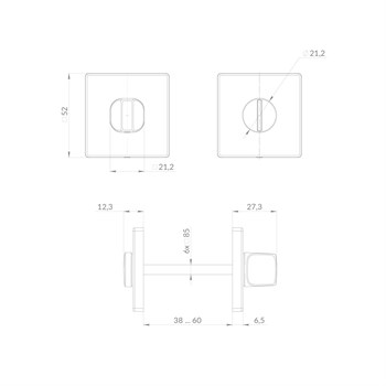 Ручка Punto (Пунто) поворотная BK6.K.EST.Q52 SSC-16 сатинированный хром - фото 117454