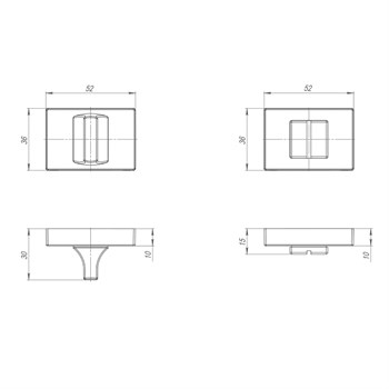 Ручка Punto (Пунто) поворотная BK6.K.QSL52 SN-3 матовый никель - фото 117548