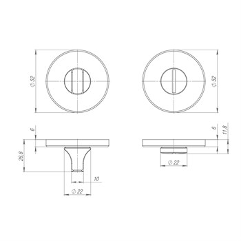 Ручка Punto (Пунто) поворотная BK6.R.ARC.R52 (BK6 ARC) SN-3 мат.никель - фото 117551