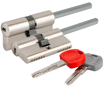 Цилиндровый механизм Cisa (Чиза) под вертушку (дл. шток) ASIX PRO OE307-91.12SD(75 мм/40+10+25), НИКЕЛЬ - фото 117688