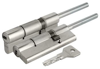 Цилиндровый механизм Cisa (Чиза) под вертушку (дл. шток) ASIX OE307-87.12 (90 мм/55+10+25), НИКЕЛЬ - фото 117714