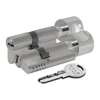 Цилиндровый механизм Kale kilit (Кале килит) с вертушкой 164 OBS SCE/91 (26+10+55) mm никель 5 кл. - фото 117965