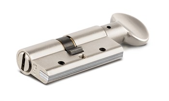 Цилиндровый механизм Kale kilit (Кале килит) с вертушкой 164 DBM-E/90 (40+10+40) mm никель 5 кл. БЛИСТЕР - фото 118039