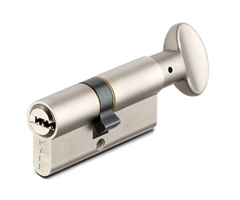 Цилиндровый механизм Kale kilit (Кале килит) с вертушкой 164 SM/80 (35+10+35) mm никель 5 кл. - фото 118185