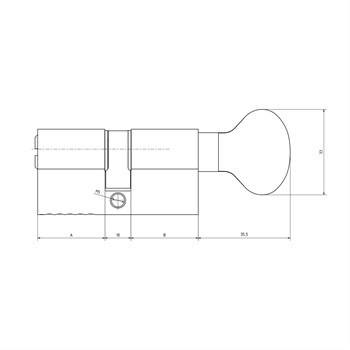 Цилиндровый механизм Kale kilit (Кале килит) с вертушкой 164 BM/80 (30+10+40) mm никель 5 кл. - фото 118198