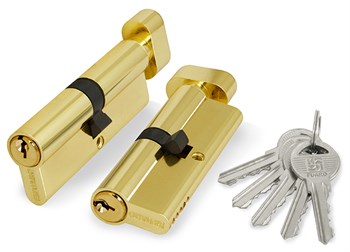 Цилиндровый Fuaro (Фуаро) механизм (100 ZM/60) 1000ZMKnob60(25+10+25) PB латунь 5Key с вертушкой - фото 118270