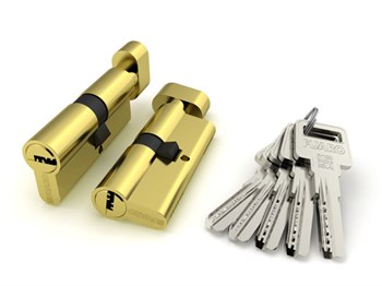 Цилиндровый Fuaro (Фуаро) механизм (R602/70) R6002Knob70(30+10+30) PB латунь 5Key с вертушкой - фото 118282
